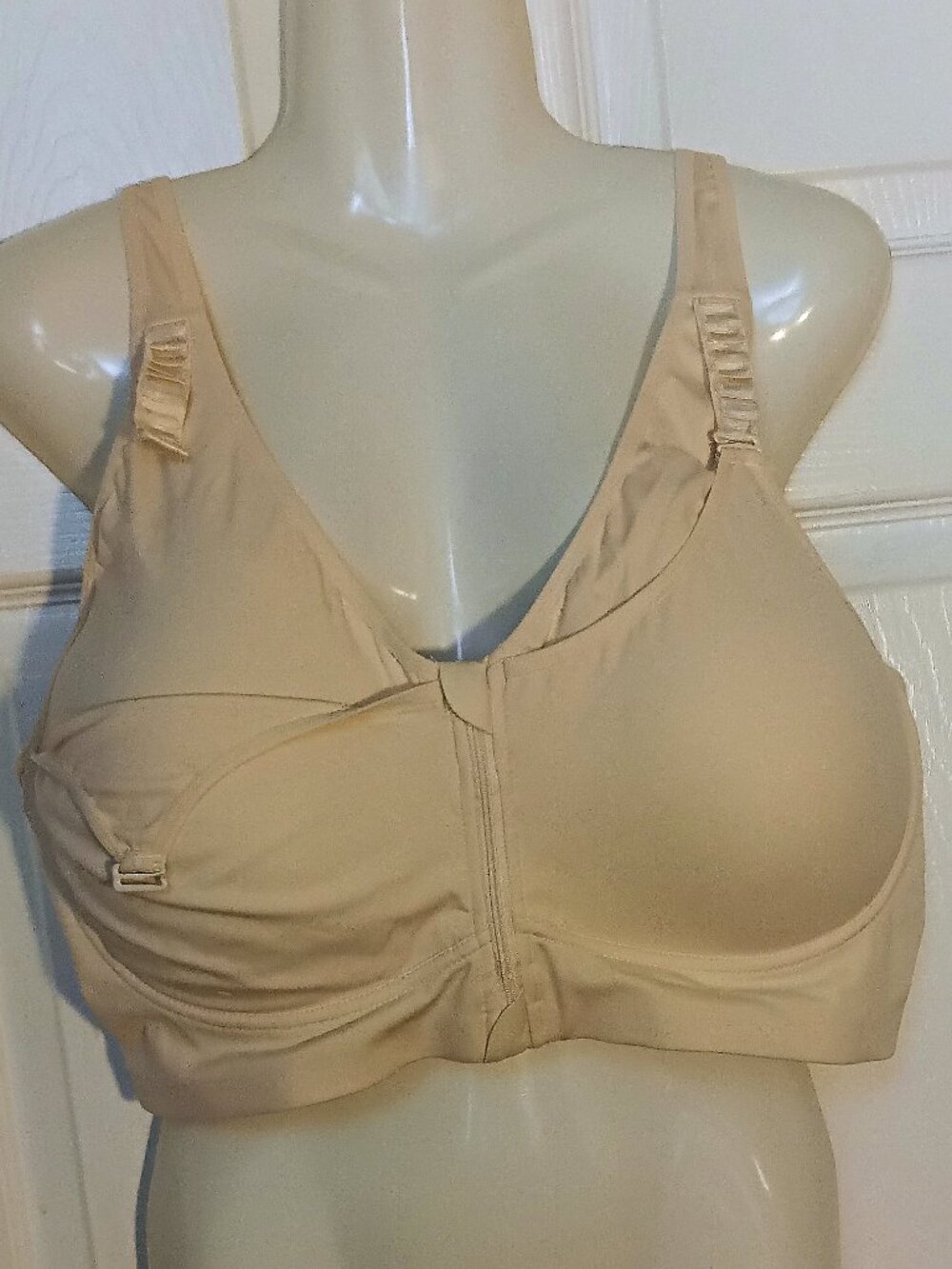4XL Beige Front-Close Adjustable Support Bra
